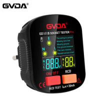 GVDA Socket Tester Outlet Checker Voltage Detector Ground Zero Line Polarity Phase Check Electric Circuit Breaker Finder