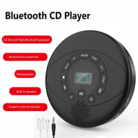 Portable CD Player Bluetooth CD Walkman Built in Speakers Rechargeable with USB/AUX/Headphone Port CD Player