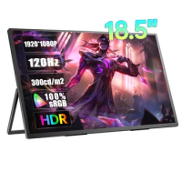18.5 Inch 120Hz 1080P FHD Portable Monitor 100%sRGB HDR Gaming Display With VESA &amp; Stand 180° Adjustable For Laptop PS5 Switch