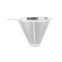 Stainless Steel Coffee Filter Over Portable Pour Reusable Small And Light Compact Cone Dripper Hot Water Mesh New