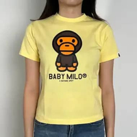 Kaos BAPE X BABY MILO BASIC LIGHT YELLOW TSHIRT KIDS 100% ORIGINAL Size 130