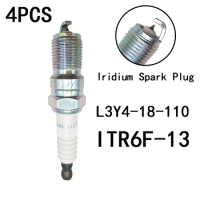 4PCS L3Y4-18-110 ITR6F13 Iridium Spark Plug For Mazda 3 6 Ford Volvo S40 V40 C30 Escape Jaguar Focus Mondeo L3Y418110 ITR6F-13