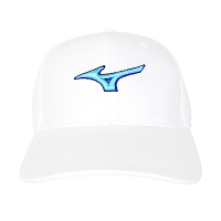Mizuno Cap [32TW100401P] 棒球帽 運動 路跑 遮陽 輕量 透氣 服貼 可調整 舒適棉 白藍