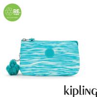 Kipling (網路獨家款) 湖水綠水波紋印花三夾層配件包-CREATIVITY L