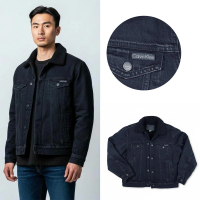 【Calvin Klein】深海藍 厚外套 Calvin Klein 搖粒絨 牛仔外套 CK牛仔 大尺碼 刷毛 外套(1344E#1)