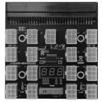 Breakout Board 17 Port 6Pin LED Display Power Module Server Card Adapter for 1200W 750W PSU GPU Mining BTC ETH