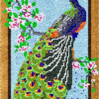 with printed smyrna Peacock Latch hook rug kits making mat Home decoration Adults crafts Carpet embroidery diy bags tapestry