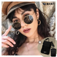 【RayBan 雷朋】經典圓形偏光太陽眼鏡(RB3447-001/58 50mm 偏光鏡片)