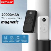 PD20W Magnetic Wireless Power Bank 20000mAh USB C Fast Charging External Spare Battery Portable Powerbank for iPhone 15 Samsung