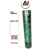 Penutup Pagar Rumah Fiber Motif Bambu Panda Warna Tebal 0.6 MM Roll