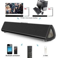 Small SoundBar for TV Theater with Bluetooth USB AUX Connection 2.1 Audio System Suitable for Outdoor Wireless Portable Speakers