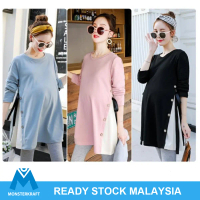 Maternity Blouse Korean Pregnant Blouse Long Sleeve Pregnant Nursing Clothes Baju Mengandung Meterni