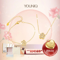 YOUNIQ Cher Blosom 18K Gold Titanium Necklace & Bracelet 2026 Mother'day Gift Ideas Gift Set