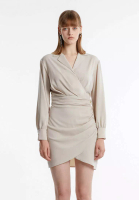 Urban Revivo Chiffon Ruched Wrap Dress