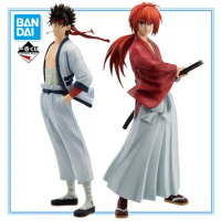 Original BANDAI Rurouni Kenshin VIBRATION STARS Himura Kenshin Sagara Sanosuke Anime Figure Collectible Model Doll Toys Gifts