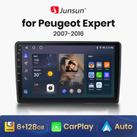 Junsun V1 AI Voice Wireless CarPlay Android Auto Radio for Peugeot Expert 2007 2008 2009 2010 - 2016 4G Car Multimedia GPS 2din