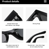Mini Rectangle Frame Polarized Sun Glasses Polarized Mirror Sunglasses Custom Made Myopia Minus Prescription Lens -1 To -6
