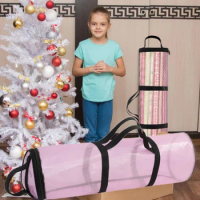 Christmas Wrapping Paper Storage Bag Durable Underbed Xmas Gift Wrap Organiser Easy Carry Handles Clear Waterproof PVC Bag