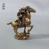 古玩銅器招財銅馬發財馬擺件裝飾馬家居飾品馬上有錢開光風水擺件