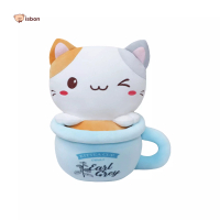 Istana Boneka Boneka Cat With Cup Kitty Gelas Cangkir Kucing Lucu Mainan Anak