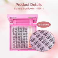 2452Mlen DIARY Lông Mi SunFlower Lông mi giả mô phỏng tự nhiên 120 Cụm 9-13mm C Curl Thể Tái Sử Dụ