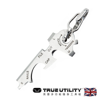 TRUE UTILITY 英國多功能8合1迷你鑰匙圈工具組KeyTool-吊卡版(TU247K)