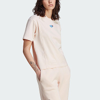 Adidas HK Tee [IJ0679] 女 短袖 上衣 T恤 亞洲版 休閒 HELLO KITTY 聯名款 杏