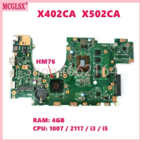 X402CA X502CA With 1007/2117/i3 /i5 CPU 4G-RAM HM76 Mainboard For ASUS X402CA F402C X402C X502CA F502C X502C Laptop Motherboard