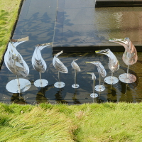 不銹鋼魚雕塑金屬藝術墻面花園水池裝飾戶外景觀售樓處庭院小擺件