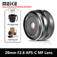 Meike 28mm f2.8 Fixed Manual Focus APS-C Lens for Olympus Panasonic M4/3/Fujifilm X/Sony E/Canon EF-M Cameras