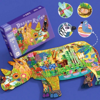 Mideer Rhinoceros Puzzle Children's 280 Colorful World Pieces of Dinosaurs Creative Puzzle 5+