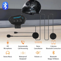 BT12 Bluetooth Helmet Headset Wireless Handsfree Call Phone Kit Motorcycle Waterproof Earphone MP3 Music Player Speaker for Moto