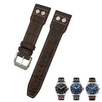 PCAVO 22mm 21mm 20mm Watchband Genuine Leather Fit for IWC Big Pilot Strap Pilot's Watch Band Bracelets Accessories Men tools