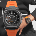 Bell & Ross 柏萊士 BR X5 41mm 自動機械男錶 - 鈦金屬碳纖維表圈 黑色面盤 動力儲存顯示