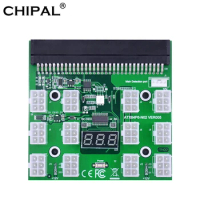 CHIPAL for HP 1200W 750W PSU Power Module Breakout Board GPU + 12 Ports 6Pin Power Interface for Graphics Card