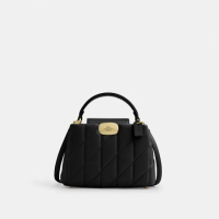 【COACH】蔻馳官方直營 ELIZA絎縫迷你CARRYALL手袋-IM/黑色(CY719)