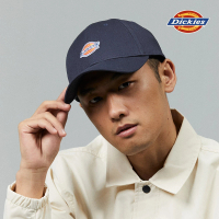 【Dickies】男女款深海軍藍純棉品牌Logo刺繡棒球帽｜DK008220CG7