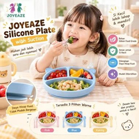 Joyeaze Silicone Plate With Divider & Suction Sekat 3 / Peralatan Makan Bayi / Piring MPASI Food Gra