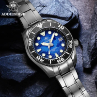 Addies Dive Men's Stainless Steel Wrist Watch AD2102 Dark Blue Dial Super Luminous Watch 200m Diving NH35 Automatic Watches