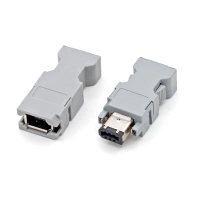 ตัวเชื่อมต่อหญิง 1 ชิ้น 6 พิน Firewire IEEE 1394 สำหรับ Yaskawa สำหรับ Panasonic Servo Motor Encoder