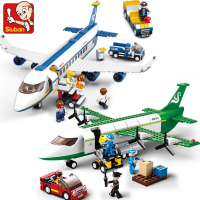 City Cargo เครื่องบินเครื่องบินเก็บสนามบิน Airbus เครื่องบิน Avion เทคนิค Creative Building Blocks ของเล่นเพื่อการศึกษาสำหรับเด็ก