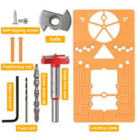 Concealed Hinge Jig Drill Guide Sets 35mm Adjustable Forstner Drill Bit Woodworking Hole Saw Cutter for Hinge Position Tools