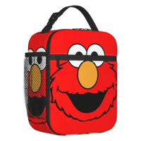 Cookie Monster Insulated Lunch Tote Bag Women Cartoon Sesame Street Portable Cooler Thermal Food Lunch Box Kids School Children