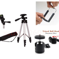 3 in 1 Camera Tripod stand With 3-Way Head Tripod Bag + cellphone holder + 360 Tripod Ball Head for 5D2 5D3 60D D3200 D90 Camera