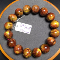 Natural Red Pietersite Round Beads Bracelet 11.5mm Jewelry For Women Men Fashion Rare Fire Yellow Pietersite Namibia AAAAAA