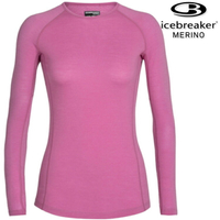 Icebreaker Zone BF150 女款 網眼透氣長袖上衣/美麗諾羊毛排汗衣 104331 345 梅粉紅