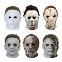 Bulex Michael Myers Mask Halloween Movie Latex Mask Realistic Horror Mask Scary Cosplay Cover Costume Party Mask Decor Mask
