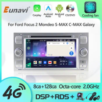 Eunavi 2 Din Android Car Radio GPS For Ford Mondeo S-max Focus C-MAX Galaxy Fiesta transit Fusion Connect kuga Multimedia DVD