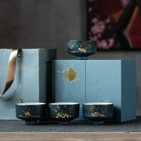 主人杯套裝陶瓷功夫茶具茶杯個人杯辦公室簡約泡茶品茗杯禮盒裝
