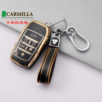 เคสกุญแจรถ, สำหรับ Toyota Vellfire, Alphard 30 Series, Previa, Tarago, 6 ปุ่มสมาร์ทรีโมท Fob, ฝาครอบ